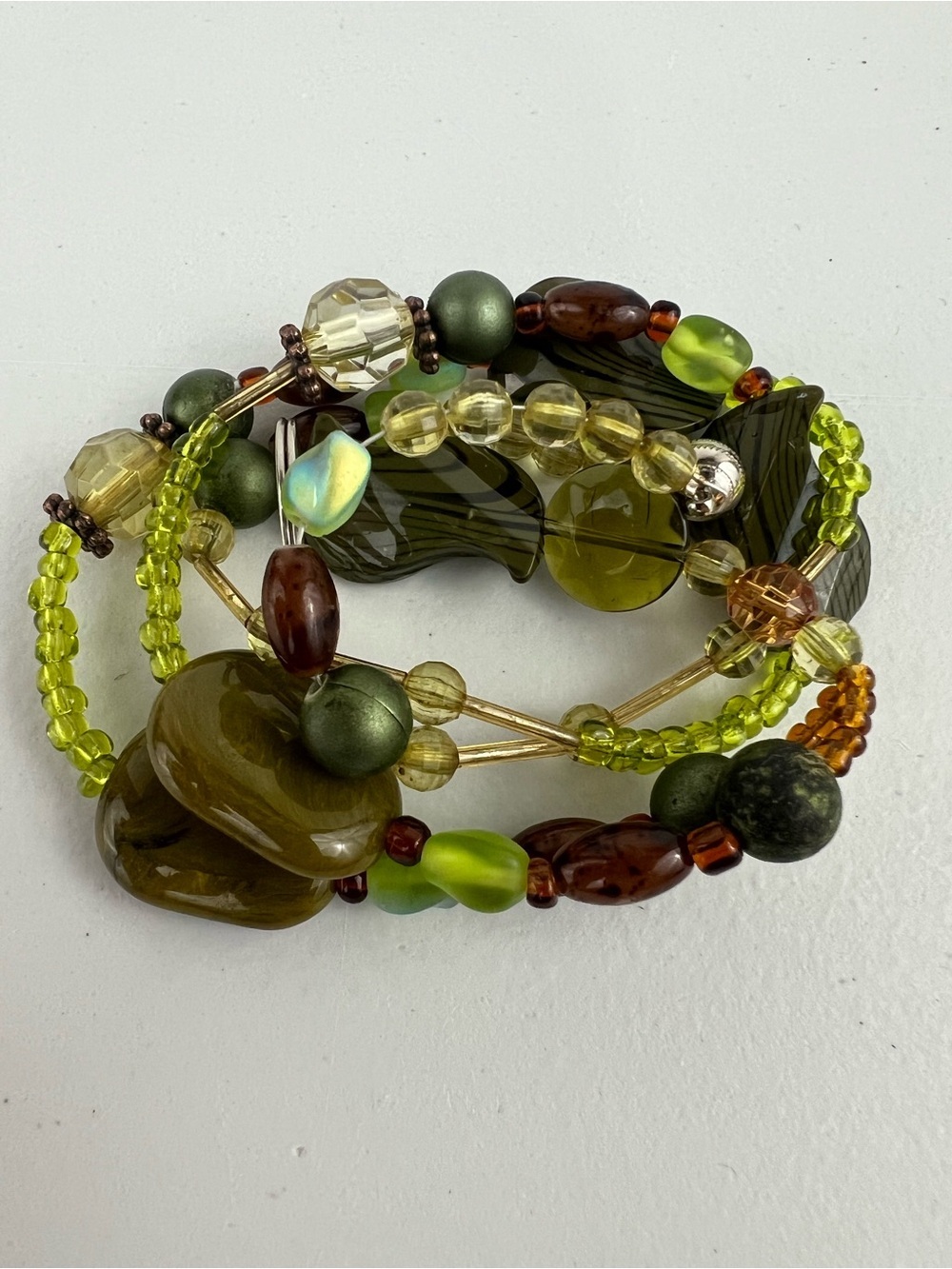 Vintage Style Mixed Glass & Plastic Beaded ID Lanyard Necklace Magnetic Clasp - Picture 6 of 8